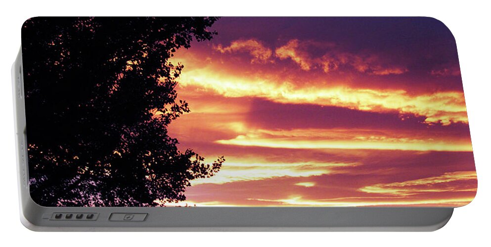 Sunset Portable Battery Charger featuring the digital art Mohave Sunset by J Marielle