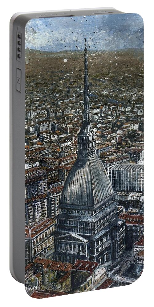 Italia Portable Battery Charger featuring the digital art Mole Ottobre by Andrea Gatti