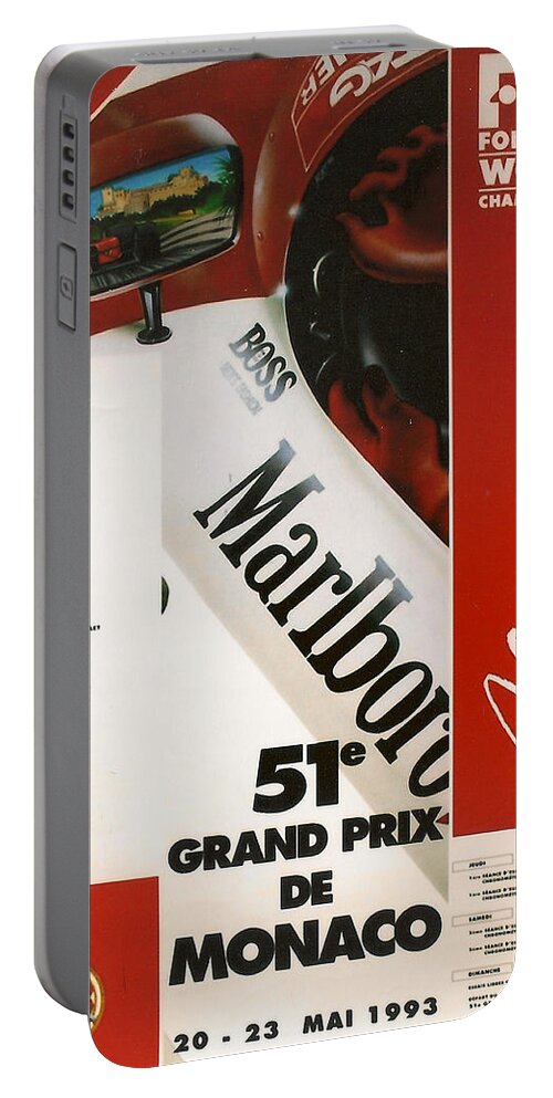 Monaco Grand Prix Portable Battery Charger featuring the digital art Monaco F1 1993 by Georgia Clare