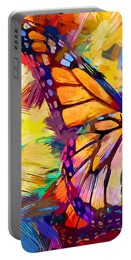 Insect Portable Battery Charger featuring the painting Monarch Butterfly by Chris Butler