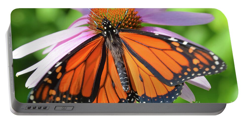 Monarch Portable Battery Charger featuring the photograph Monarch in the Garden by Lisa Kilby