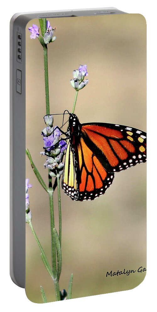 Monarch Portable Battery Charger featuring the photograph Monarch by Matalyn Gardner