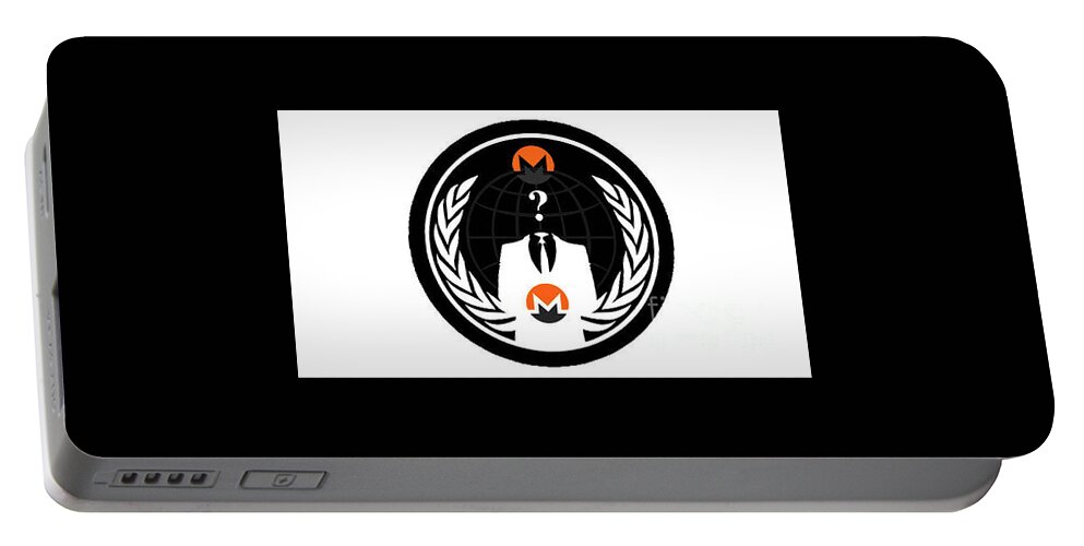 Xmr Portable Battery Charger featuring the digital art Monero Anonymous by Britten Adams