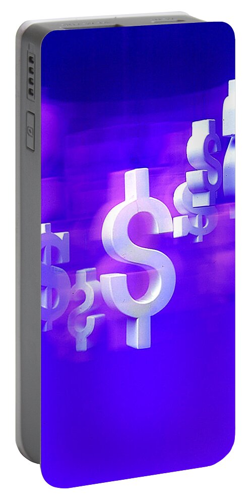 Conceptual Photography Portable Battery Charger featuring the photograph Money Problems by Steven Huszar