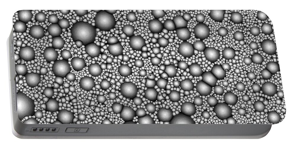 Cluster Portable Battery Charger featuring the digital art Monochrome Macro Cluster by Phil Perkins