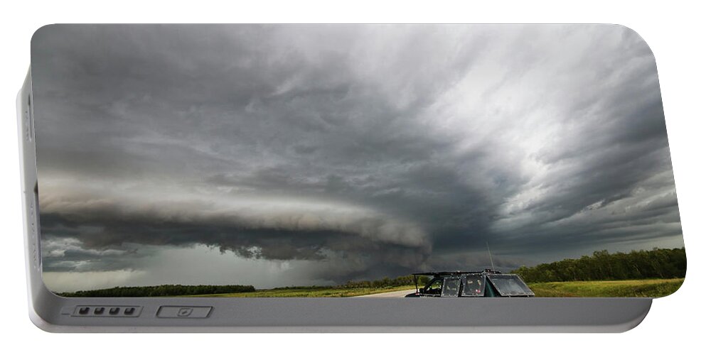 Tornado Portable Battery Charger featuring the photograph Monster Storm near Yorkton Sk by Ryan Crouse