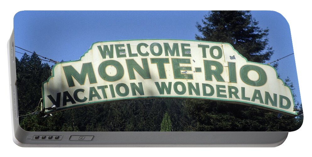 Monte Rio Portable Battery Charger featuring the photograph Monte Rio Sign by Frank DiMarco