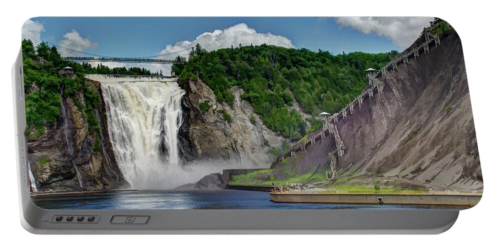 Quebec Portable Battery Charger featuring the photograph Montmorency Falls by David Thompsen