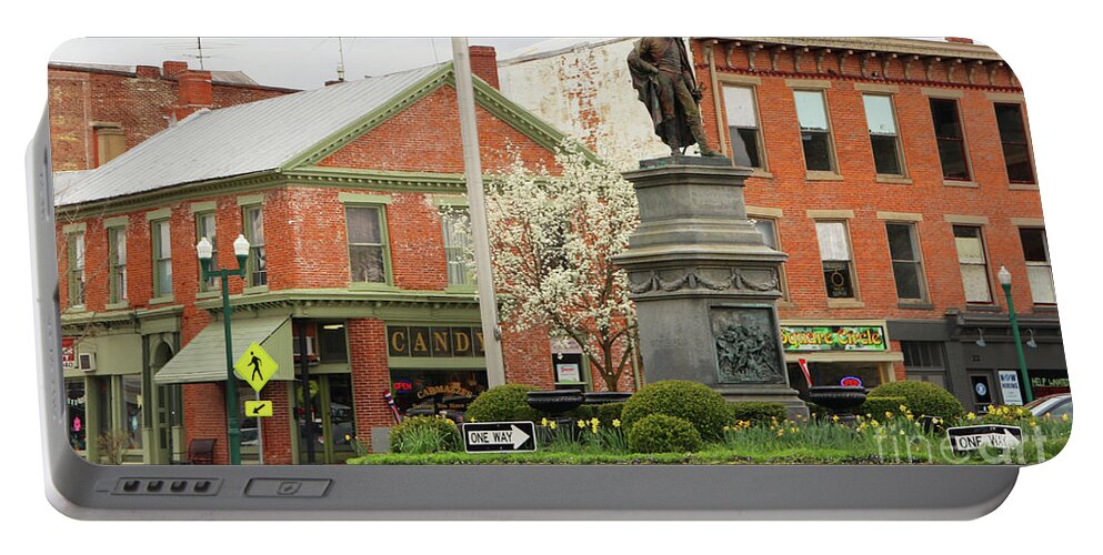 Monument Square Portable Battery Charger featuring the photograph Monument Square Urbana Ohio 7407 by Jack Schultz