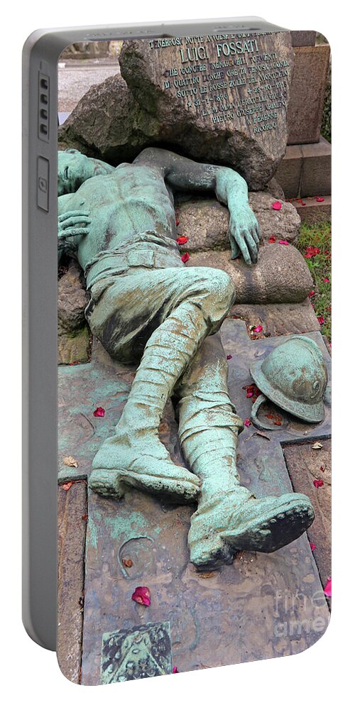 Milan Portable Battery Charger featuring the photograph Monumental Cemetery in Milan 7856 by Jack Schultz
