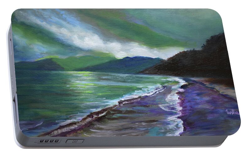 Moods Of Tioman Portable Battery Charger featuring the painting Moods of Tioman 3 by Usha Shantharam