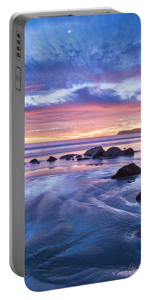 Point Loma Portable Battery Charger featuring the photograph Moon Above by Dan McGeorge
