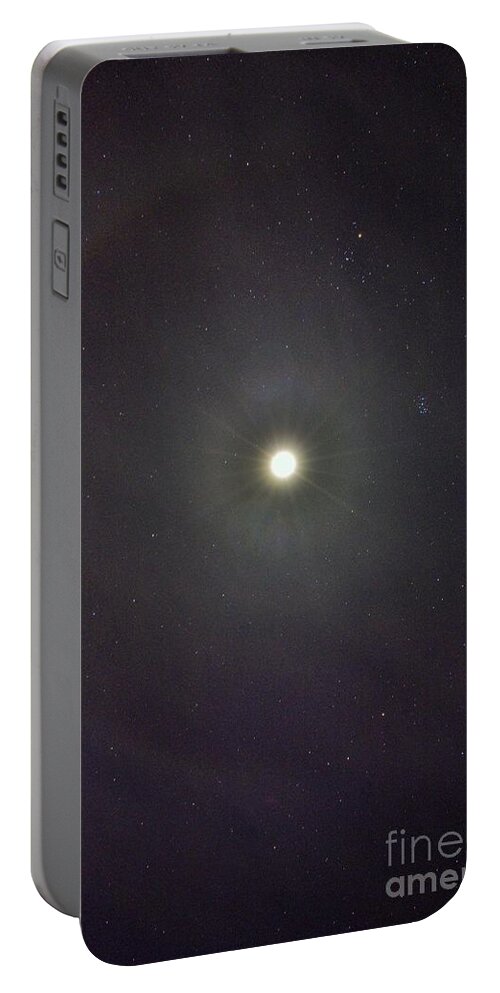 Moon Circle Portable Battery Charger featuring the photograph Moon Circle by Angela J Wright