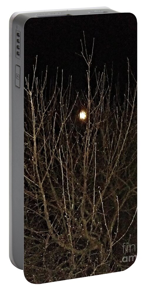 Tree Portable Battery Charger featuring the photograph Moonlight Branches by Diamante Lavendar