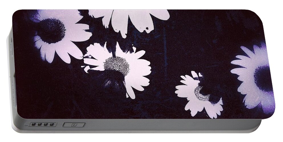 Daisy Portable Battery Charger featuring the painting Moonlight Daisies by Jacqueline McReynolds