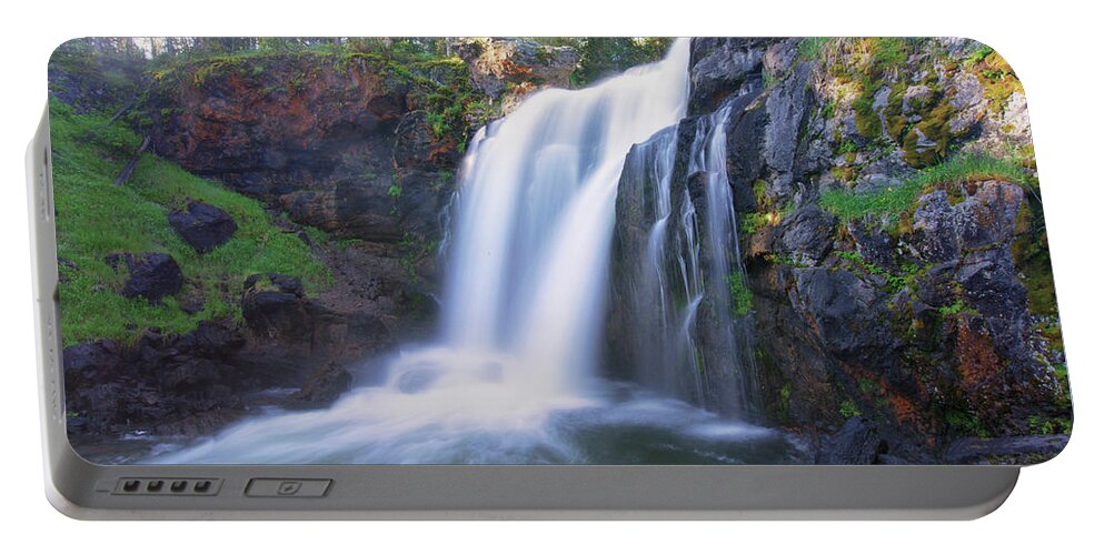 Waterfalls Portable Battery Charger featuring the photograph Moose Falls by Nancy Dunivin