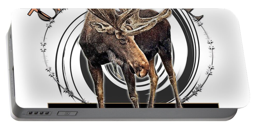 Digital Art Portable Battery Charger featuring the digital art Moose Whooper by Susan Kinney