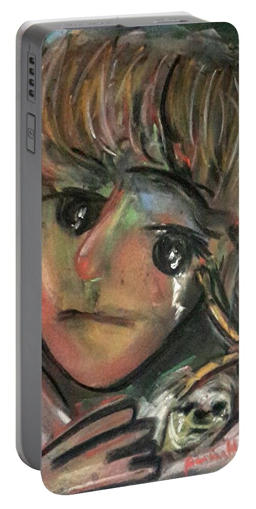  Portable Battery Charger featuring the painting More than love by Wanvisa Klawklean