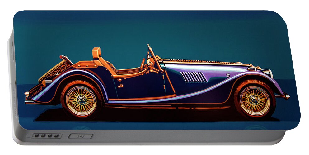 Morgan Roadster Portable Battery Charger featuring the painting Morgan Roadster 2004 Painting by Paul Meijering
