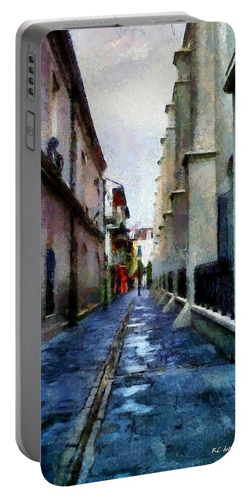 Landscape Portable Battery Charger featuring the painting Morning After the Rain by RC DeWinter