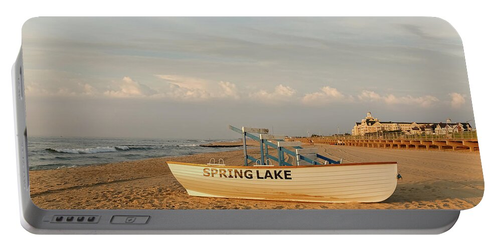 Shore Portable Battery Charger featuring the photograph Morning at the Beach by Kathleen McGinley