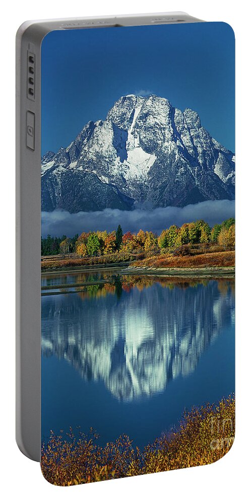Dave Welling Portable Battery Charger featuring the photograph Morning Cloud Layer Oxbow Bend In Fall Grand Tetons National Park by Dave Welling