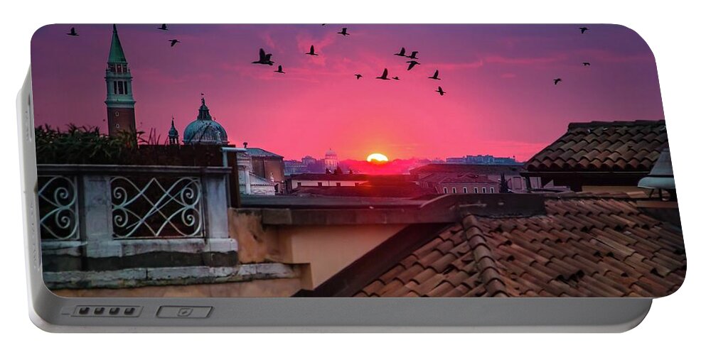 Venice Portable Battery Charger featuring the photograph Morning In Venice by Harriet Feagin