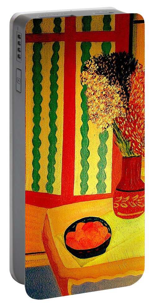 France Portable Battery Charger featuring the painting Morning in Collioure by Bill OConnor