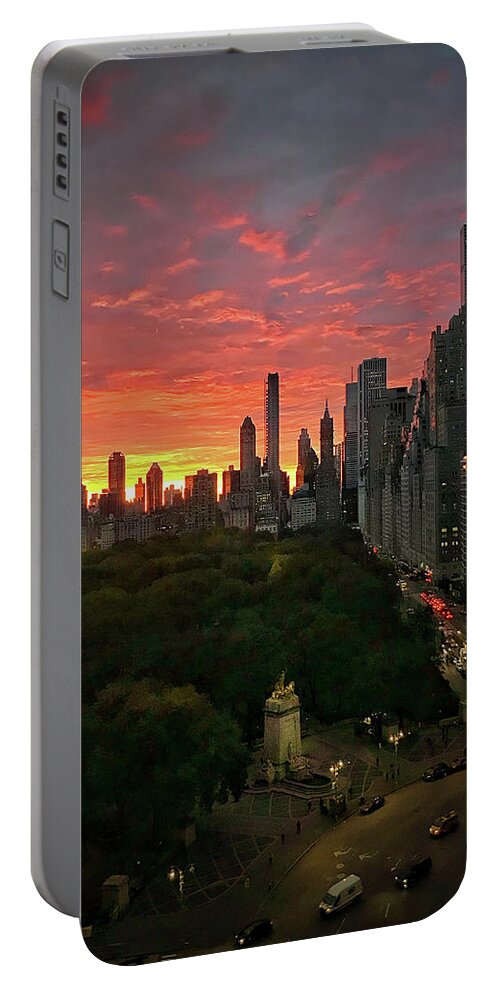 Central Park Portable Battery Charger featuring the photograph Morning in the City by Frank Mari