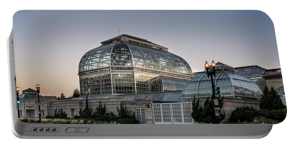 Glass Portable Battery Charger featuring the photograph Morning Light On the United States Botanic Garden by Greg and Chrystal Mimbs