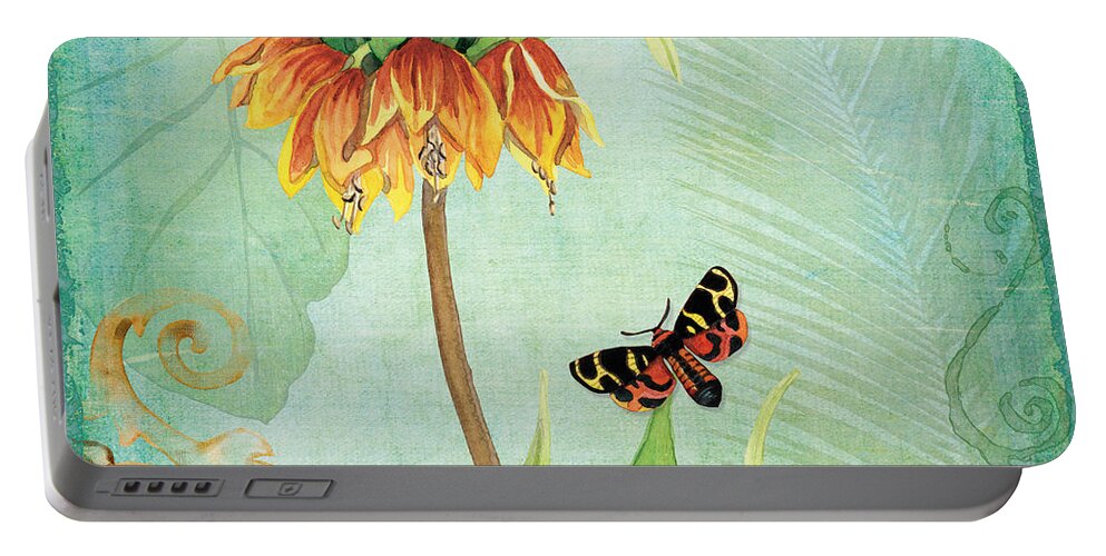 Fritallaria Portable Battery Charger featuring the painting Morning Light - Tranquility by Audrey Jeanne Roberts