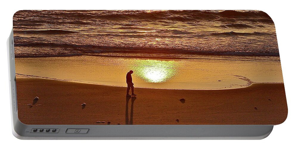 Beach Portable Battery Charger featuring the photograph Morning Meditation by Diana Hatcher