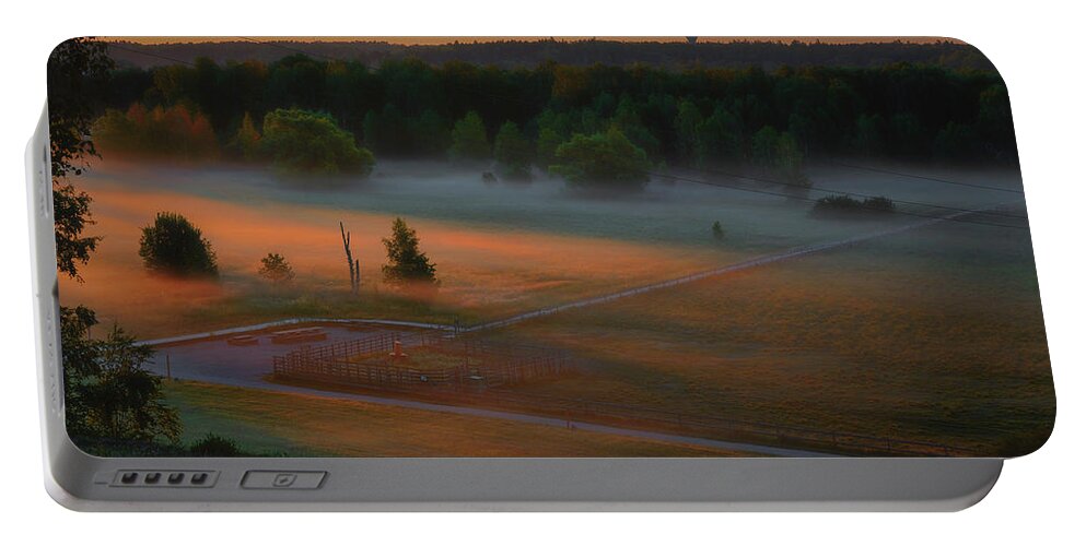 Morning Mist Over Dyarna Portable Battery Charger featuring the photograph Morning mist over Dyarna #h7 by Leif Sohlman