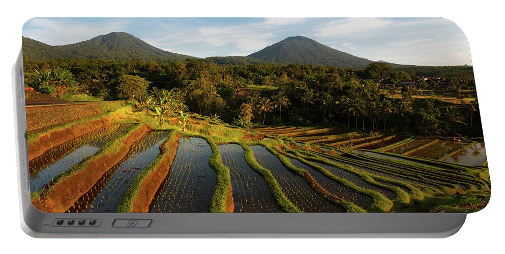 Jatiluwih Portable Battery Charger featuring the photograph Morning on the Terrace by Andrew Kumler