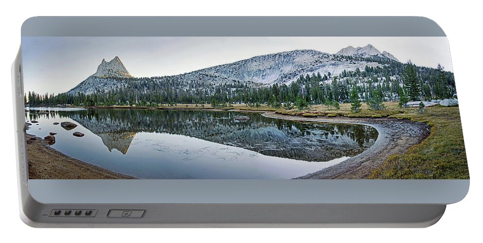 Upper Cathedral Lake Portable Battery Charger featuring the photograph Morning Reflections II by Angie Schutt