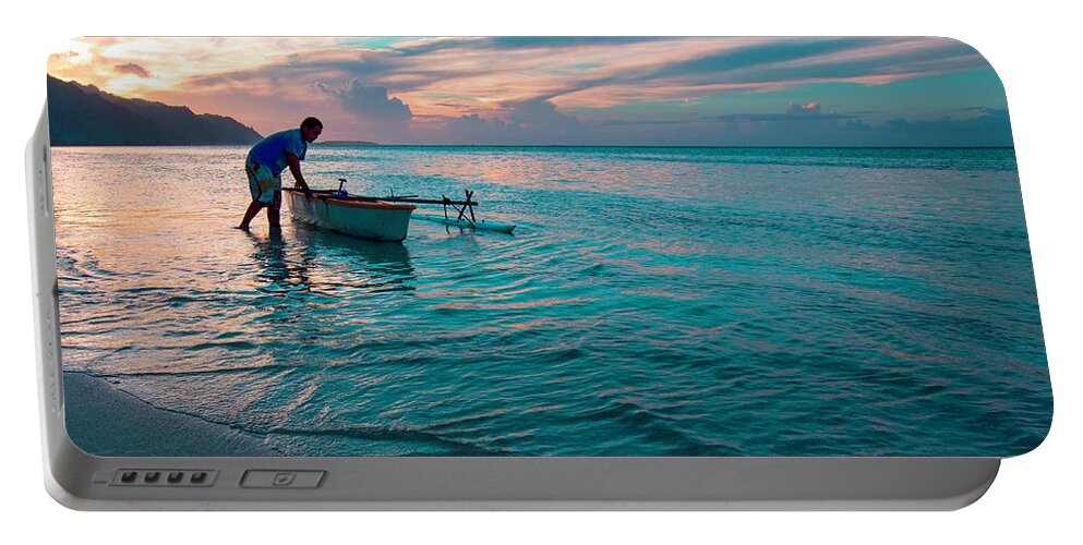Fisherman Portable Battery Charger featuring the photograph Morning Ritual by Sharon Jones