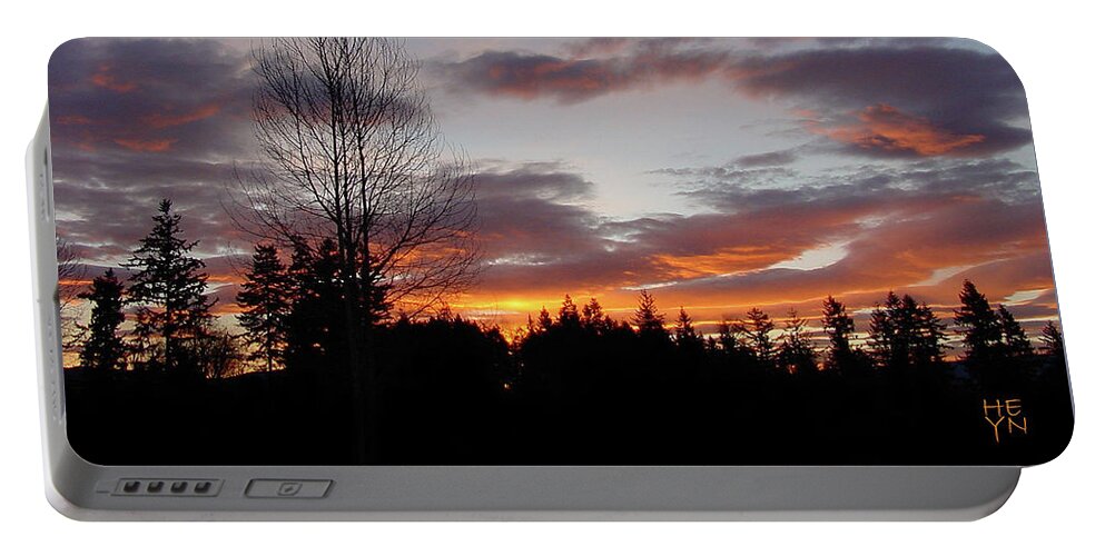 Sun Portable Battery Charger featuring the photograph Morning silhouetted - 1 by Shirley Heyn
