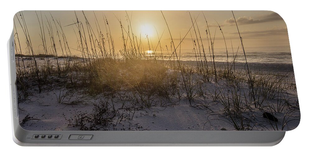 Alabama Portable Battery Charger featuring the photograph Morning sunrise over the dunes by John McGraw