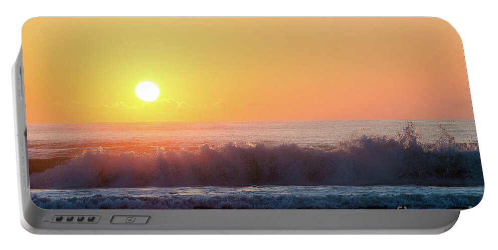 Daytona Beach Portable Battery Charger featuring the photograph Morning Waves by Ed Taylor