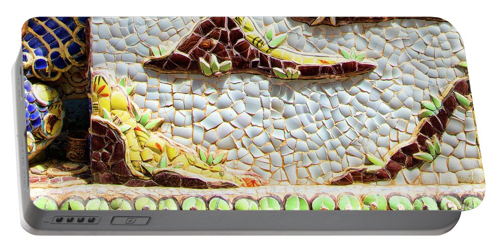  Glass Mosaic Portable Battery Charger featuring the photograph Mosaic Broken Glass UP CLOSE by Chuck Kuhn