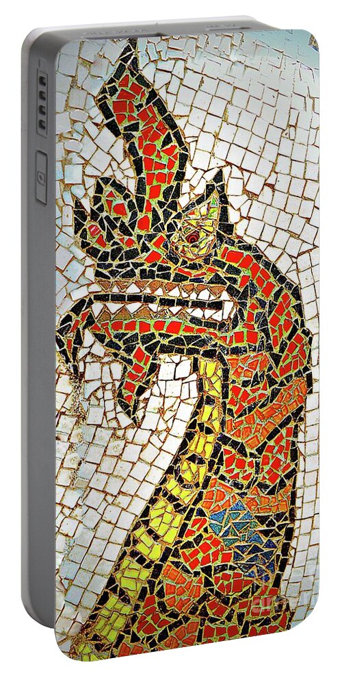 Water Dragon Portable Battery Charger featuring the digital art Mosaic Phaya Naga by Ian Gledhill