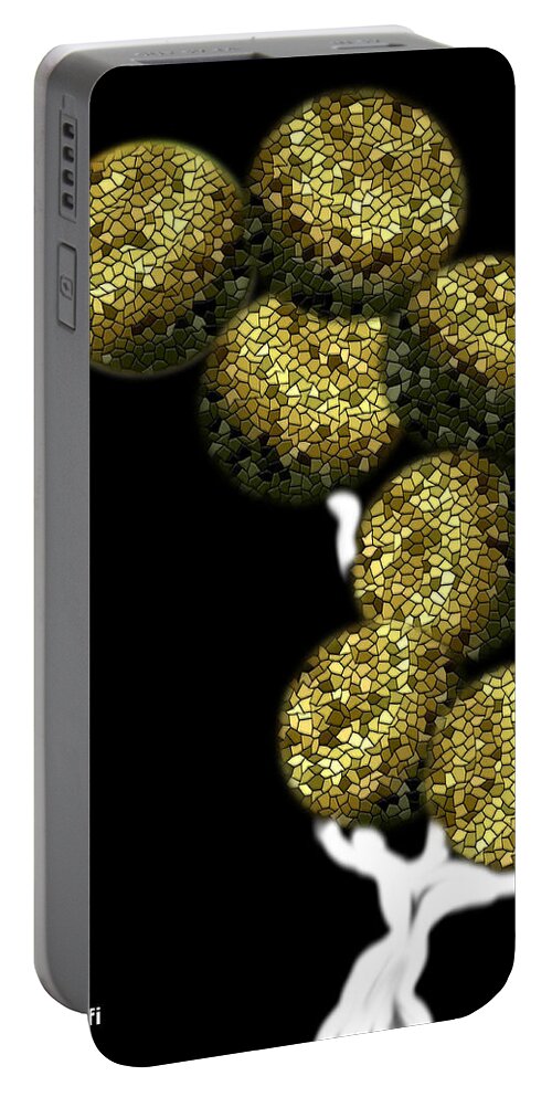 Tree Portable Battery Charger featuring the digital art Mosaic Tree #5 by Carol Crisafi