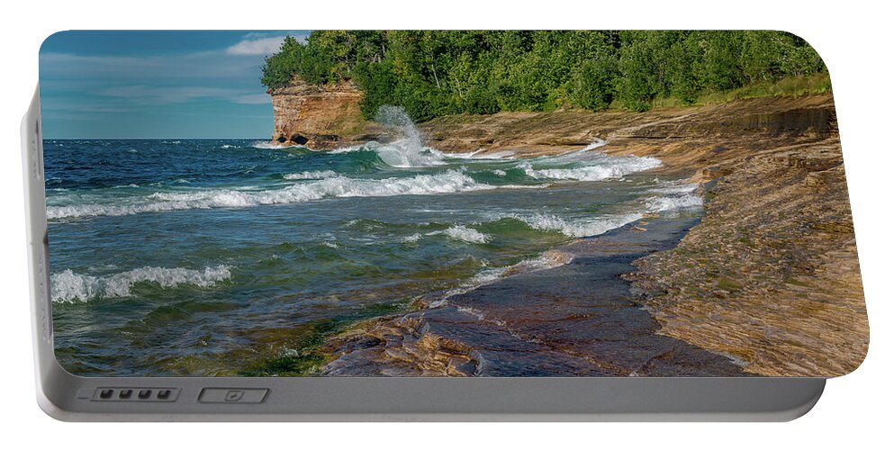 Mosquito Harbor Portable Battery Charger featuring the photograph Mosquito Harbor Waves by Gary McCormick