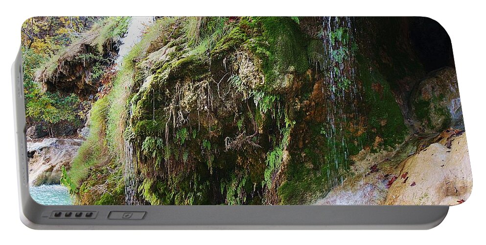 Nature Portable Battery Charger featuring the photograph Moss and Waterfalls by Sheila Brown