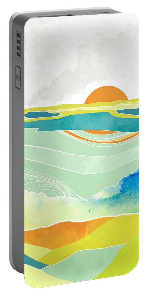 Moss Portable Battery Charger featuring the digital art Moss Hills by Spacefrog Designs