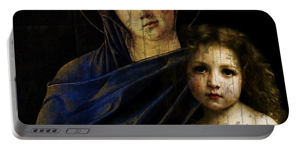 Reunion Portable Battery Charger featuring the mixed media Mother and Child Reunion by Paul Lovering