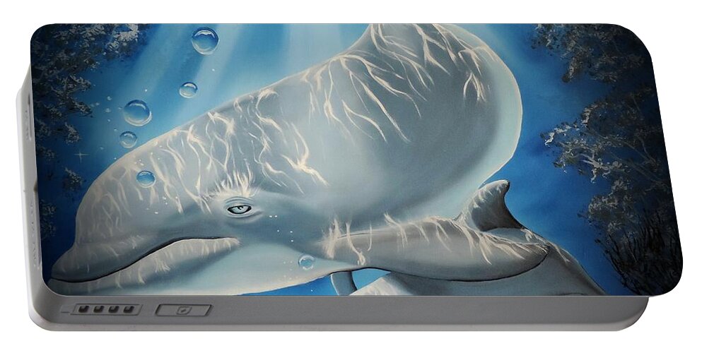 Blues Portable Battery Charger featuring the painting Mother and Son by Dianna Lewis