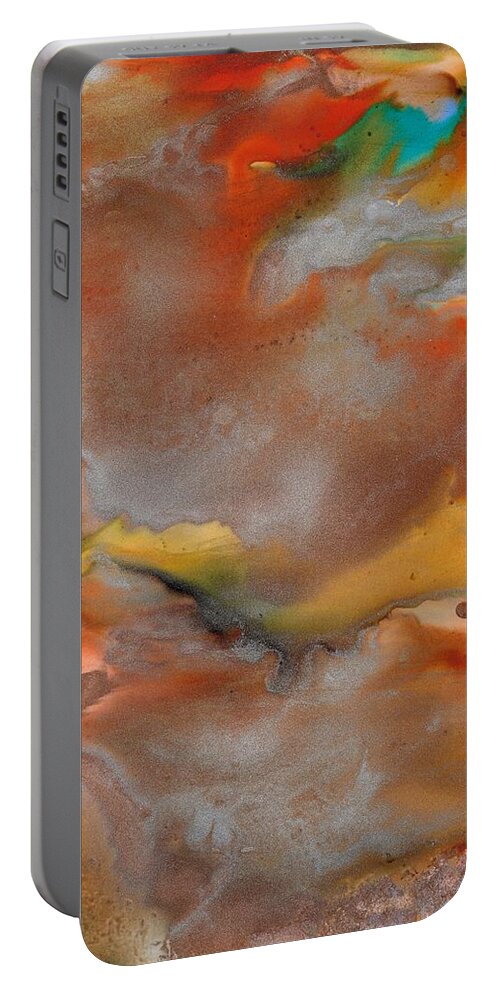 Abstract Portable Battery Charger featuring the painting Mother Nature by Eli Tynan
