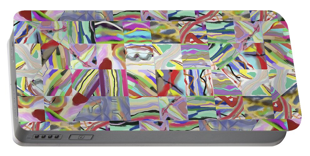 Abstract Portable Battery Charger featuring the digital art Motif Array Panel #1 by SC Heffner