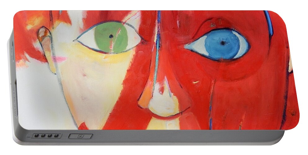 Face Portable Battery Charger featuring the painting Mottled Light by Gary Coleman